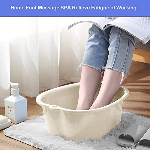 Cuenco de SPA Grande para Baño de Pies, Lavabo para Pies de Plástico Resistente Grueso para Pedicura Relajación Desintoxicación y Masaje, Remojar Tus Pies, Uñas de Pies y Tobillos (White)