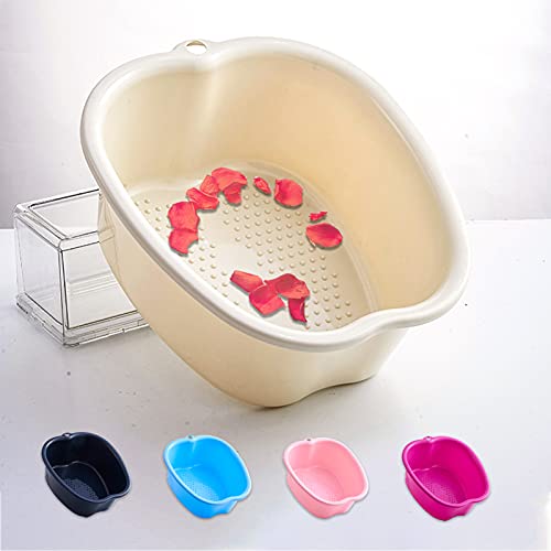 Cuenco de SPA Grande para Baño de Pies, Lavabo para Pies de Plástico Resistente Grueso para Pedicura Relajación Desintoxicación y Masaje, Remojar Tus Pies, Uñas de Pies y Tobillos (White)