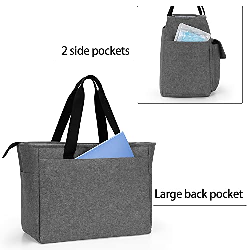 CURMIO Bolsa de Primeros Auxilios, Maletas de Primeros Auxilios, Bolsa para Emergencias, Bolsa de Enfermera con Múltiples Bolsillos, Gris (Sola Bolsa)