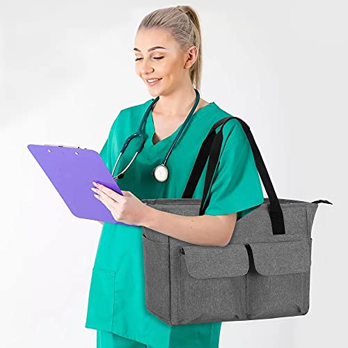 CURMIO Bolsa de Primeros Auxilios, Maletas de Primeros Auxilios, Bolsa para Emergencias, Bolsa de Enfermera con Múltiples Bolsillos, Gris (Sola Bolsa)