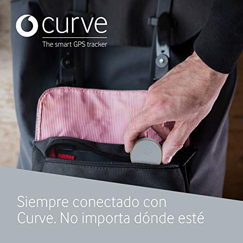 Curve, Localizador GPS Inteligente, Mini Dispositivo Ligero para tu Coche, Bolso, Perro, Llaves con Rastreo Ilimitado Desde tu Móvil