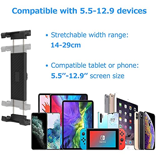 Cuxwill Soporte tableta cocina con abrazadera metal y 360° rotación completa para 5.5-12.9" Tablet Teléfonos Celulares Smartphone, eg iPad Pro 12.9 10.5 9.7, iPad Mini Air, Samsung Galaxy Tab, iPhone