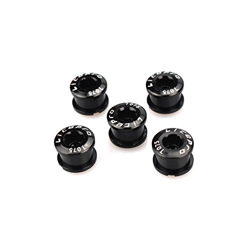 CYSKY Tornillos de Plato único 5 Pack M8 Tornillos de un Solo Anillo de Cadena Corta Aptos para Bicicleta de Carretera, Bicicleta de montaña, BMX, MTB, Fixie (Negro)