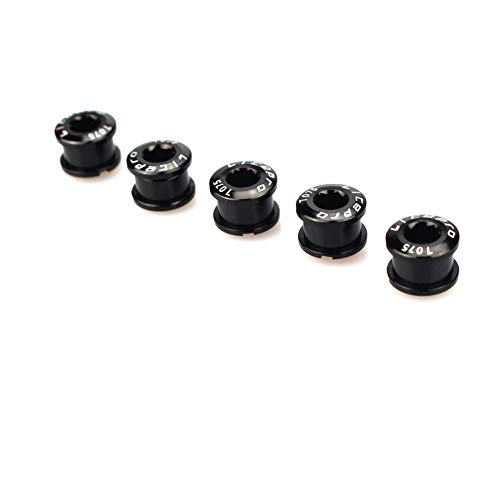 CYSKY Tornillos de Plato único 5 Pack M8 Tornillos de un Solo Anillo de Cadena Corta Aptos para Bicicleta de Carretera, Bicicleta de montaña, BMX, MTB, Fixie (Negro)