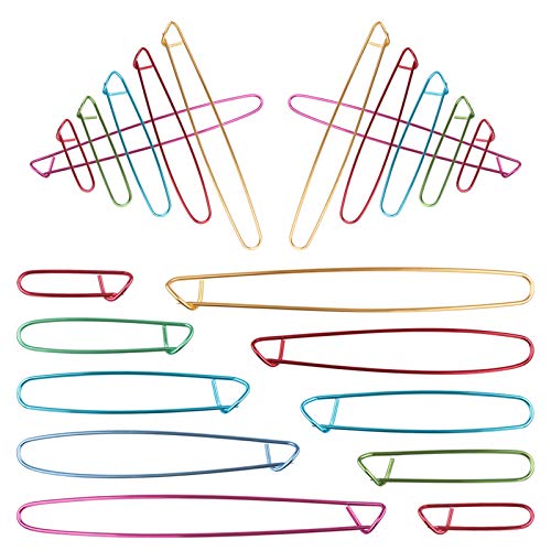 Dadabig 20pcs Clips marcador Alfileres de seguridad agujas Ganchillo Agujas Ganchillos Crochet Aluminio Agujas para Tejer Manualidades de Bricolaje (colores aleatorios, 6/9/12/15/20cm)