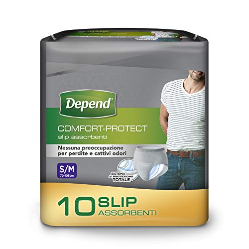 Depend Comfort Protect - Pantalones de incontinencia para hombre, talla pequeña/mediana - 10 pantalones