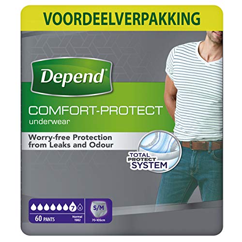 Depend Ropa interior absorbente Absorción Normal Talla S/M Hombre - 60 unidades