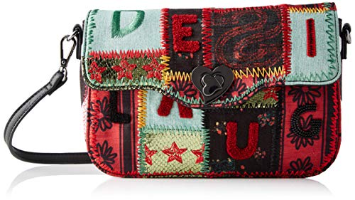 Desigual Bag Patch 1970 Amorgos, Bandolera para Mujer, Grün (Green Aloe), 16x6x26 Centimeters (B x H x T)