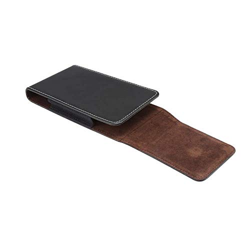 DFV mobile - Nuevo Diseño de Funda Vertical de Piel con Pasador de Cinturon para LG Velvet (2020) - Negra