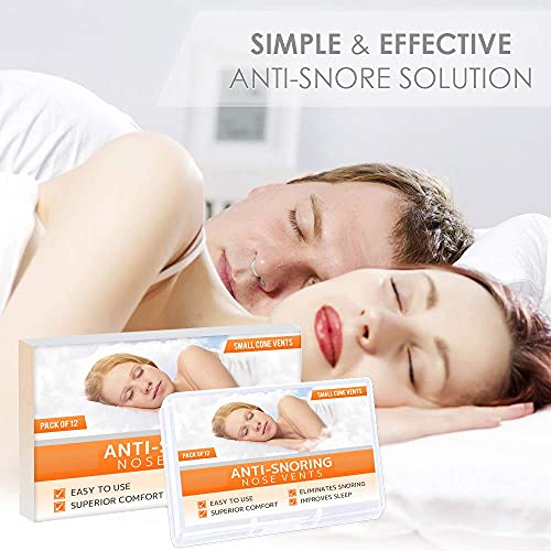 Dilatador nasal Nose Relief - (Paquete de 12 tamaños pequeños) Ventilaciones duras de silicona - Solución sencilla para los que respiran por la nariz - por Mobi Lock Beauty