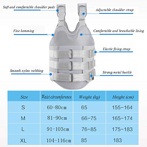 Dispositivo ortopédico Fijo para vértebra torácica y Lumbar con Bolsa de Aire, Soporte de Soporte Vertebral torácico espinal, cinturón de fijación de Fractura por compresión, Varios tamaños