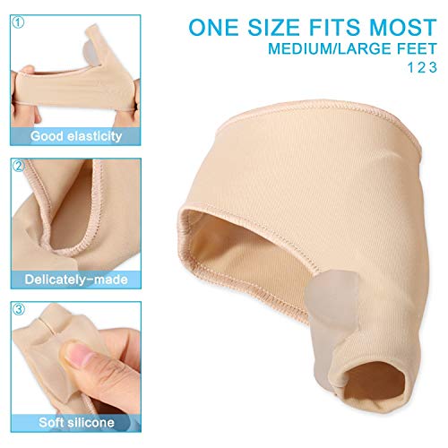 Doact Corrector de Juanetes Férula para Juanete Protector Alivio Dolor del protector dedo pie Pie, Hallux Valgus - Hombres y Mujeres(1 par) (Beige)