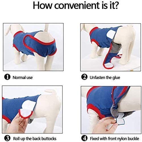 Doglemi Traje de recuperación para perros, traje de protección para heridas para perros después de la cirugía, corsé de recuperación abdominal, vendaje perfecto E-Collar Cone Alternative