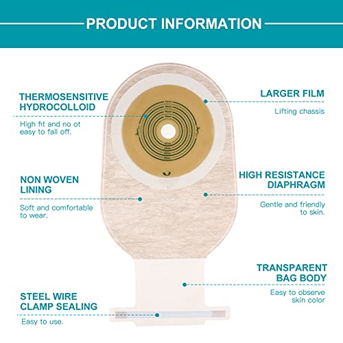 DOITOOL 1 Pzas Bolsa de Colostomia Abierta Bolsas de Ostomia Anal Bolsas de Ileostomia Estoma Carey con Parches para Hombre Mujer Paciente