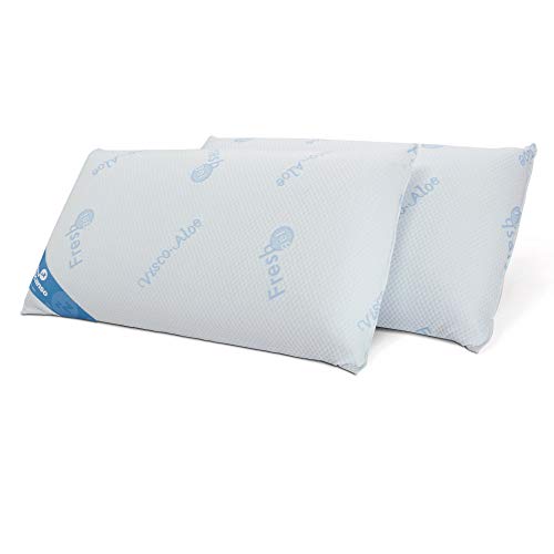 Don Descanso Pack 2 Almohadas Viscoelásticas Gel Fresh con Copos 100% Viscoelásticos, 70cm, Firmeza Media, Ergonómicas, Adaptables, Termoreguladora, Transpirables, Tejido Strech. Fabricadas en España