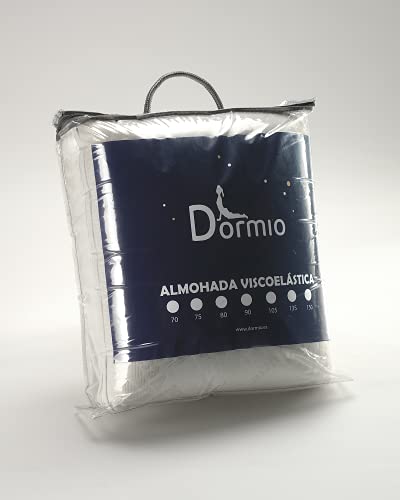 Dormio - Pack de 2 unidades, almohada viscoelástica con adaptabilidad al cuello, tejido Aloe Vera, termorregulable, 70 cm, blanco