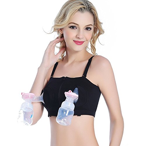 DORSION Negro Maternidad manos libres Breastpump enfermería sujetador suave lactancia materna Bras