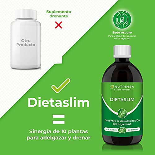 Drenante Retención de Líquidos Detox Adelgazante Diurético Natural Jarabe Líquido 500ml l Elimina Toxinas Plan Detox 6 Semanas Té Verde Guaraná Mate Diente de León Piña l Perder Peso