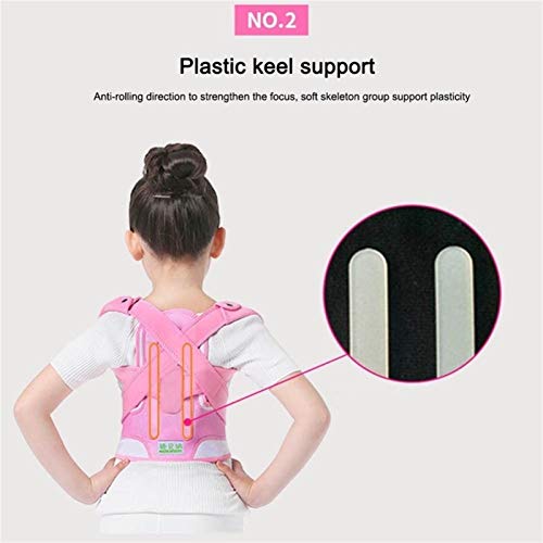 DSMYYXGS Corrector De Postura Ajustable for Niños Cinturón De Soporte De Espalda Corset Ortopédico for Niños Tirantes De Hombros Lumbares De Columna Vertebral Salud (Color : Pink, Size : Large)