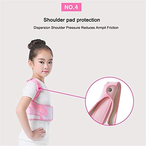 DSMYYXGS Corrector De Postura Ajustable for Niños Cinturón De Soporte De Espalda Corset Ortopédico for Niños Tirantes De Hombros Lumbares De Columna Vertebral Salud (Color : Pink, Size : Large)