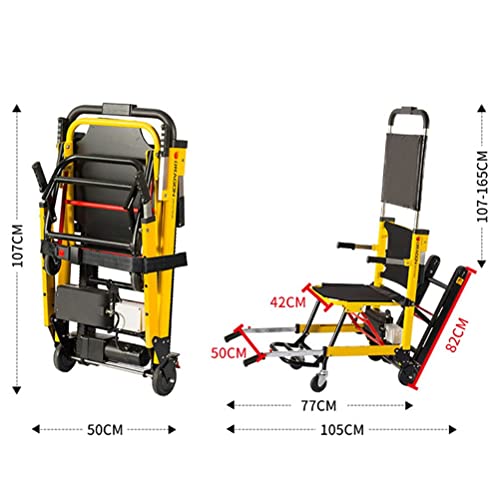 DYR Silla de Escalera eléctrica: Silla de Ruedas trepadora Plegable, Silla de evacuación sobre orugas, Camilla de Movilidad, Ambulancia, evacuación de Bomberos, Escalera médica de elevación