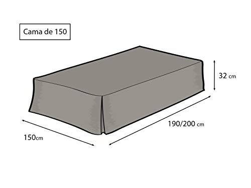 EasyCosy - Cubre Canapés para Somier ATENEA Faldon para Cama 150 cm Cubrecanape - Color Crudo (150x190/200cm)