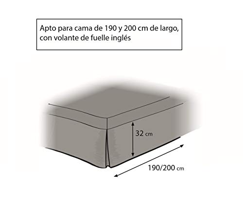 EasyCosy - Cubre Canapés para Somier ATENEA Faldon para Cama 150 cm Cubrecanape - Color Crudo (150x190/200cm)