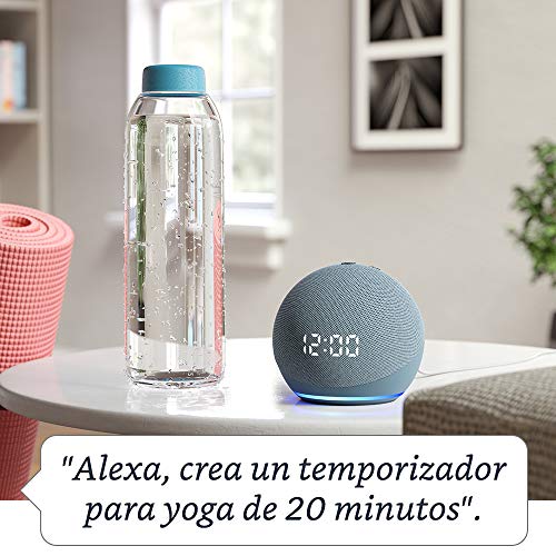 Echo Dot (4.ª generación) | Altavoz inteligente con reloj y Alexa | Blanco