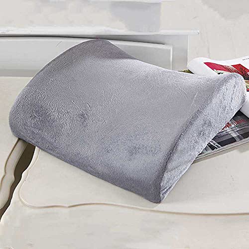 Ecloud Shop Almohadilla de Soporte Lumbar de Espuma de Memoria con cojín Trasero, Correa Ajustable, Alivio de la Almohada para el Dolor de Espalda Adecuado para la Silla de Oficina, Gris