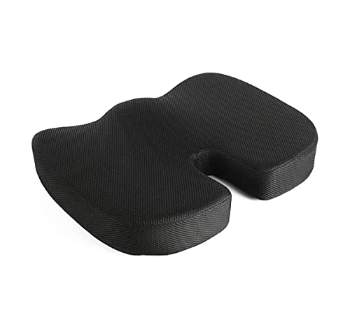 Ecloud Shop Cojín de Silla Cojín de Asiento de Espuma viscoelástica en Forma de U Funda de Malla Cojín de Soporte de cóccix Cojín de Asiento para hogar y Silla, Alivio del coxis y Dolor de Cadera