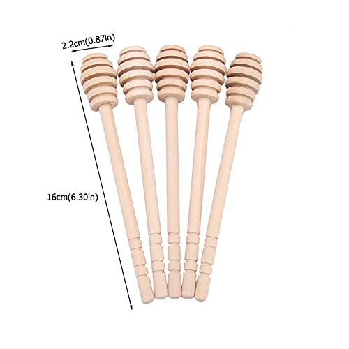 EDDWIIN Honey Dripper Stick-24Pcs Palo de madera para goteros de miel, pequeño palillo agitador de cucharas de miel para tarro de miel Dispensación de miel(16cm)