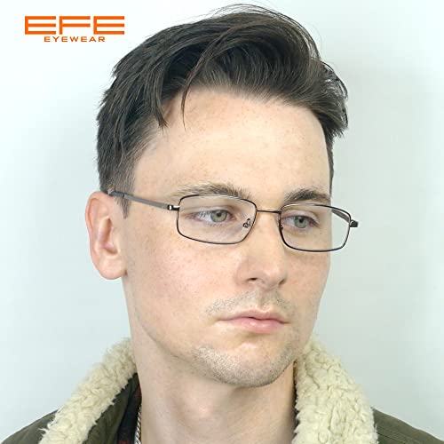 EFE Gafas de Lectura Hombres Mujeres 4-Pack Diseño de Bisagra de Resorte con Montura de Gafas de Metal Ligeros Cómodos 1.5