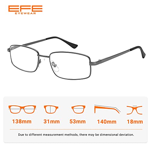 EFE Gafas de Lectura Hombres Mujeres 4-Pack Diseño de Bisagra de Resorte con Montura de Gafas de Metal Ligeros Cómodos 1.5