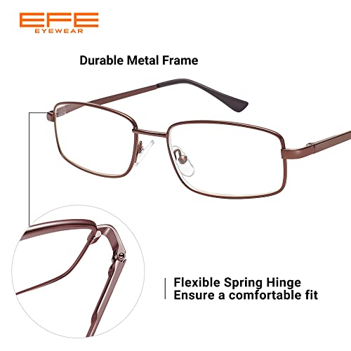 EFE Gafas de Lectura Hombres Mujeres 4-Pack Diseño de Bisagra de Resorte con Montura de Gafas de Metal Ligeros Cómodos 1.5