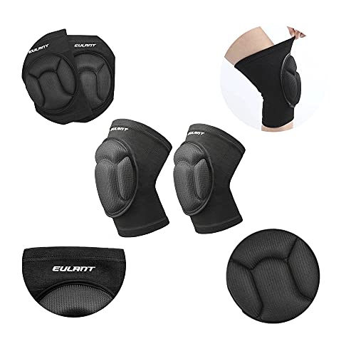 Elásticas Ponerse Rodilleras Deportivas, 1 Par Protectoras Rodillera Esponja para Trabajo Jardinería Esqui MTB Voleibol Ciclismo Futbol, para Mujeres y hombres y niño, S/M