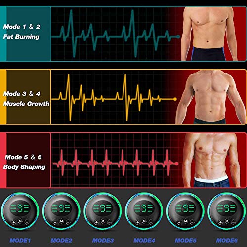 Electroestimulador Muscular, Abdominales Cinturón, Estimulador Muscular Abdominales, Masajeador Eléctrico Cinturón con USB, EMS Ejercitador del Abdomen/Brazo/Piernas/Cintura (Hombre/Mujer)