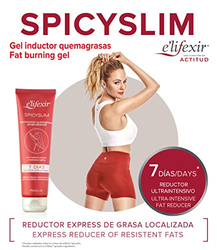 Elifexir - Gel Inductor Spicyslim | Crema Reductora Extrema | Combate Grasa Localizada | Zonas Rebeldes | Resultados Visibles en 7 Días | Mostaza Orgánica y Capsicum Picante - 150ml