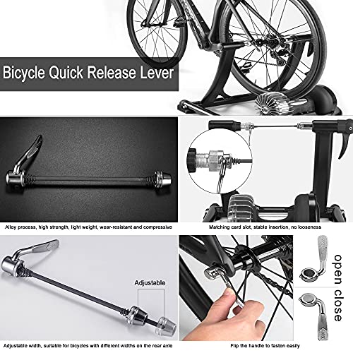 EMAGEREN 2 pcs Soporte Rueda Delantera para Bicicleta Soporte Delantero Rodillo de Plastico + Pincho de Ruedas de Liberación Rápida Apoyo Rueda Delantera Rodillo Negro para Entrenamiento de Ciclismo