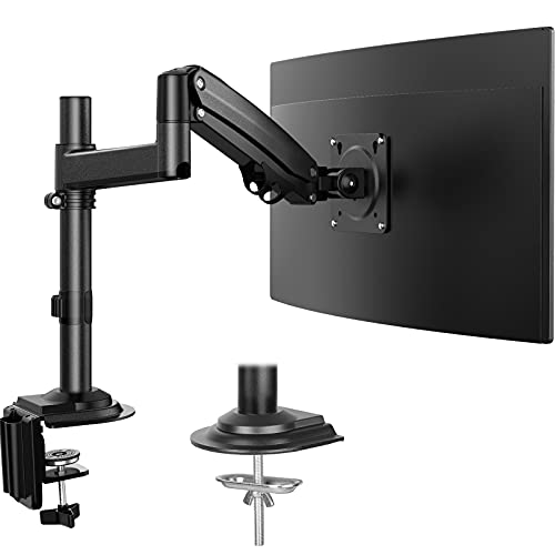 ErGear 13”-35”/12KG Soporte Monitor Para Ultra Pantalla con Innovadora Tecnología de Resorte de Gas Completo de Movimiento Brazo Monitor Inclinación +85º/-30º Giro 180º Rotación 360º VESA 75/100mm