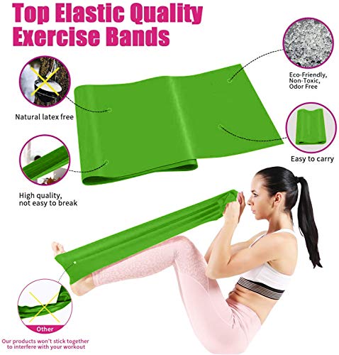 ERUW Bandas Elasticas Fitness, 2M Banda Elastica Resistencia Musculacion para Hombre, Mujer, Ejercicios de Musculares, Glúteos y Yoga Entrenamiento Bandas en Casa y Gym Pilates, Estiramiento (Green)