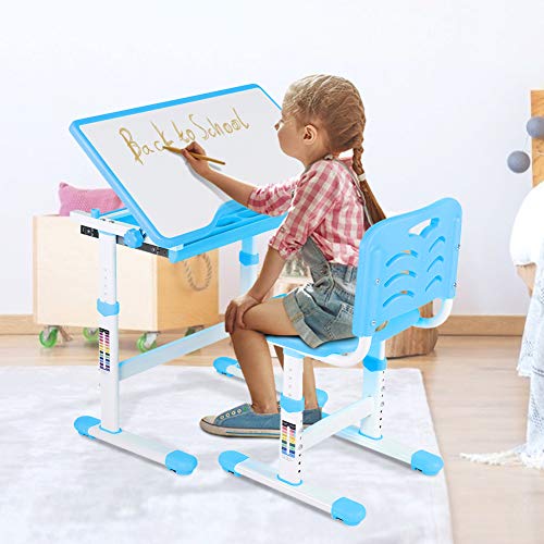 Escritorio Para Niños Juego De Escritorio Para Niños Altura Ajustable Escritorio Infantil Reguable En Altura Con Cajones Cajas De Lápices Estantes De Lectura Ortesis Mesa Infantil Con Silla Ergonómica