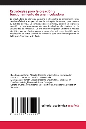 Estrategias para la creación y funcionamiento de una incubadora: De startups en una universidad de Amazonas