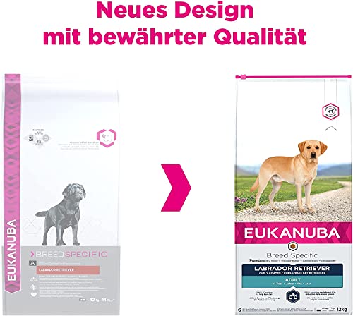 EUKANUBA Breed Specific Alimento seco para perros labrador retriever adultos, alimento para perros óptimamente adaptado a la raza 12 kg