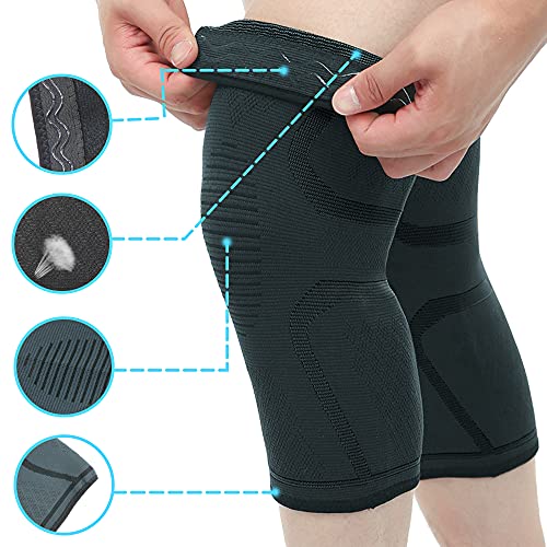 EULANT Rodilleras Elastica Hombre Sujeción de Rodilla Mujer (1 Par) Coderas & Rodilleras Deportivas Compresión para Entrenamiento Correr Bicicleta Baloncesto Voleibol Fútbol,M