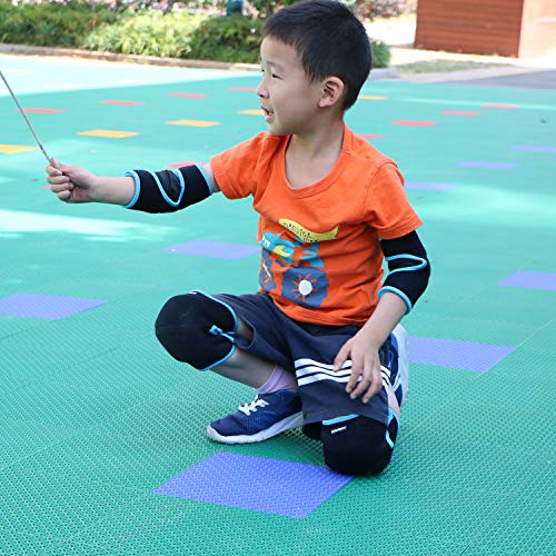 EULANT Set de Protección para Niños, Chicas Rodilleras & Muchachos Coderas, Suave Juego de Protecciones para Patines Esqui Patinaje en Línea Ciclismo Danza Scooter BMX, Negro S Set