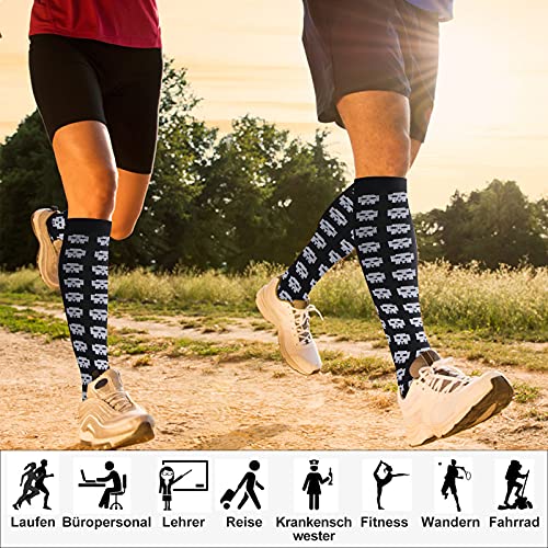 Evolyline 3 pares de calcetines de compresión para hombre y mujer, coloridos calcetines de trombosis con 20 – 30 mmHg calcetines de compresión para deporte, correr, médico, viajes, Colore-5, S-M