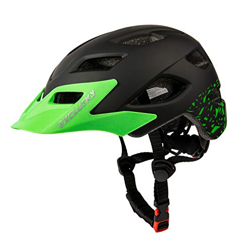 Exclusky Casco da Bicicleta para Niños Infantil Ciclismo Casco Ciclismo de Seguridad Ajustable 50-57cm (Edades 5-13) (Negro)