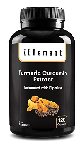 Extracto de Raíz de Cúrcuma con Pimienta Negra | 6100 mg de Cúrcuma por cápsula, 120 cápsulas | Potente antioxidante, para la salud de las articulaciones | Ingredientes 100% Natural, No GMO