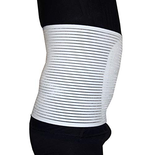 Faja abdominal postoperatoria unisex de contención postparto operación, alivio del dolor de espalda, cierre ajustable, H 28 (negro, L)