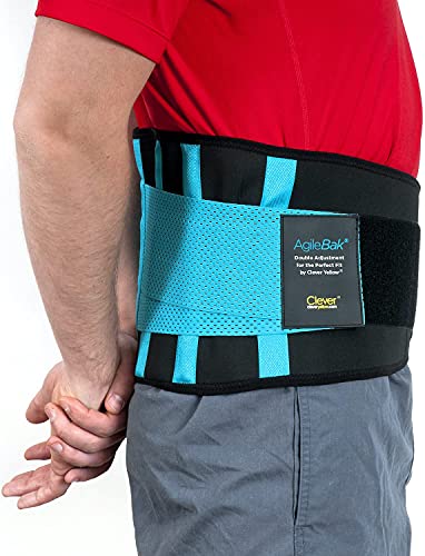 Faja Lumbar para la Espalda - Doble Ajuste, Adaptación Perfecta, Calidad de nivel profesional, Para Hombre y Muja, AgileBak por Clever Yellow